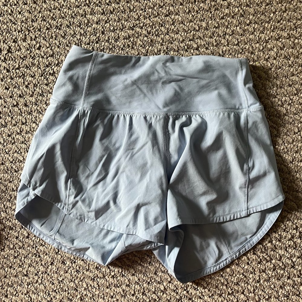 Lululemon Powder Blue Speed Up Shorts Size 2 Four Inch